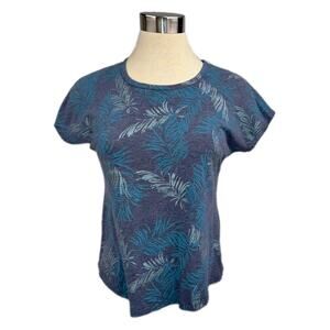 Sonoma Petite Small Teal Dolman Sleeve Fern Print Tee